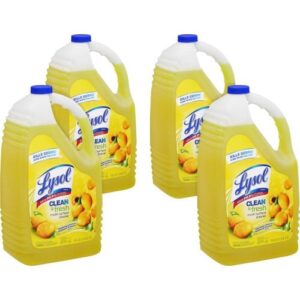 LYSOL Brand Clean and Fresh Multi-Surface Disinfectant Cleaner, Sparkling Lemon and Sunflower Essence, 144 oz Bottle, 4/Carton (77617)