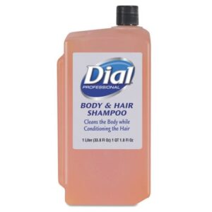 Dial Hair + Body Wash Refill for 1 L Liquid Dispenser, Neutral Scent, 1 L, 8/Carton (04029)