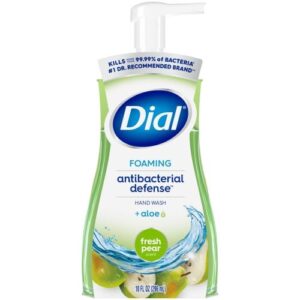 Dial Antibacterial Foaming Hand Wash, Fresh Pear Scent, 8 oz, 8/Carton (34721)