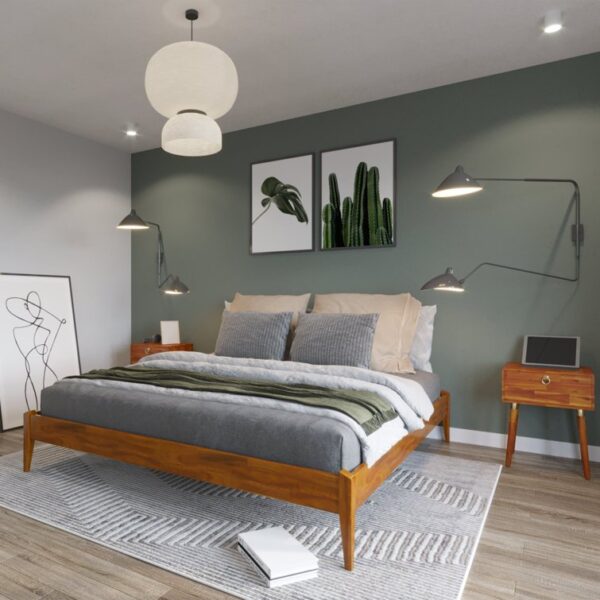 Dinkee Solid Wood Platform Bed without Headboard, Mid-Century Modern Bed Frame - Image 7
