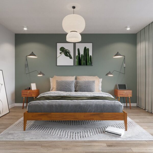 Dinkee Solid Wood Platform Bed without Headboard, Mid-Century Modern Bed Frame - Image 8