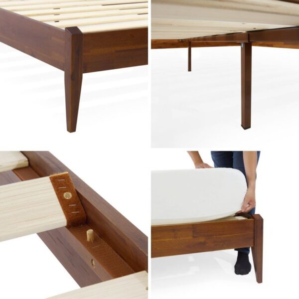 Dinkee Solid Wood Platform Bed without Headboard, Mid-Century Modern Bed Frame - Image 10