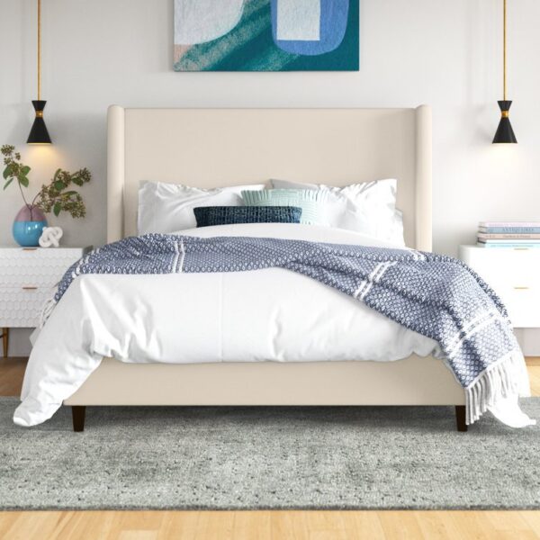 Birzer Queen Upholstered Wingback Bed - Image 15