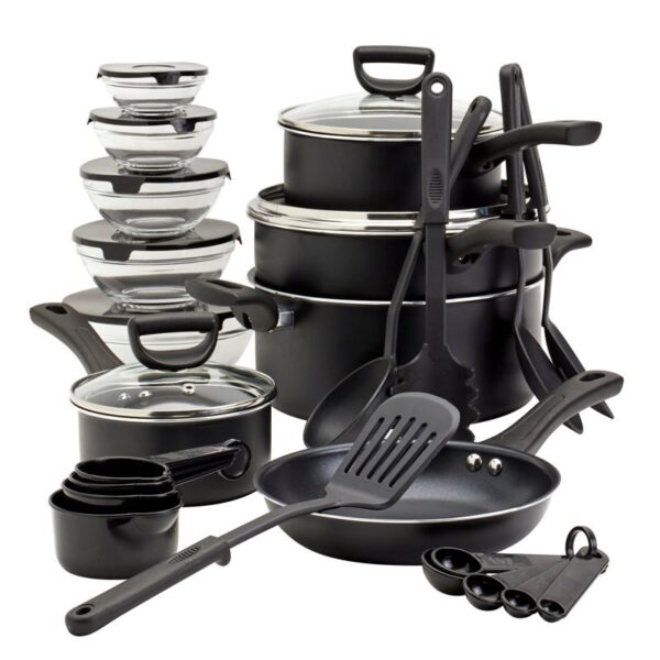 Basic Essentials 32PC Non-Stick Aluminum Cookware Set