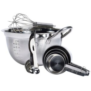 Basic Essentials Prep And Tools 10 -Piece Stainless Steel Measuring Cup And Spoon Set