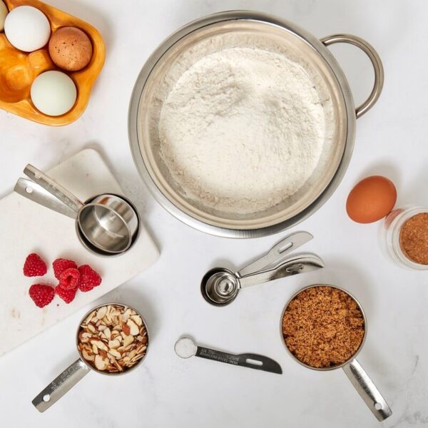 Basic Essentials Prep And Tools 10 -Piece Stainless Steel Measuring Cup And Spoon Set - Image 4