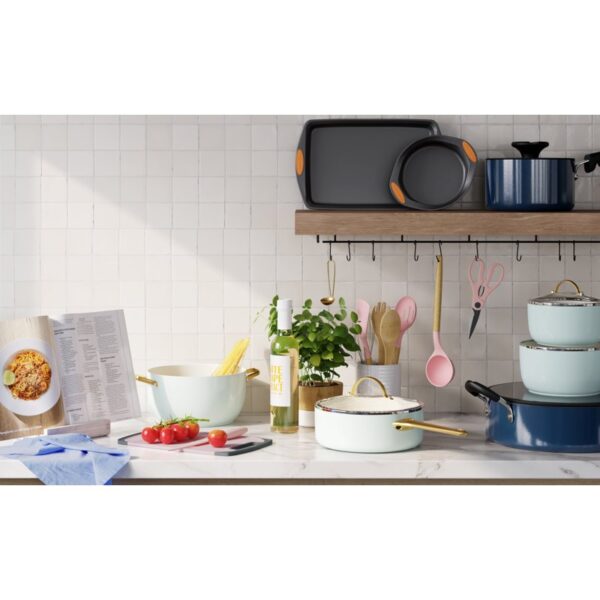 Basic Essentials White Serveware 8 Piece Cooking Utensil Set with Utensil Crock - Image 3