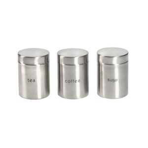 Prep and Tools Basic Essentials 3 piece Stainless Steel Canister Set