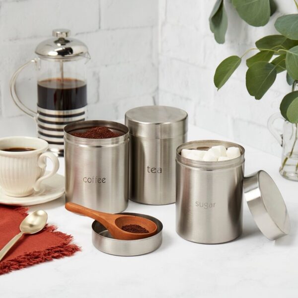 Prep and Tools Basic Essentials 3 piece Stainless Steel Canister Set - Image 8