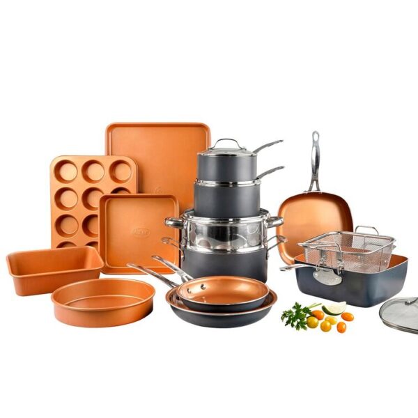 Gotham Steel 20 Piece Nonstick Cookware and Bakeware Set, Stay Cool Handles, Oven & Dishwasher Safe - Image 2