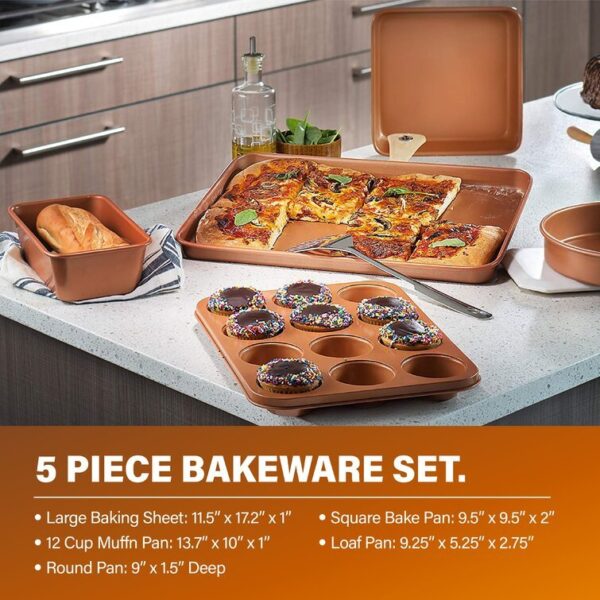 Gotham Steel 20 Piece Nonstick Cookware and Bakeware Set, Stay Cool Handles, Oven & Dishwasher Safe - Image 3