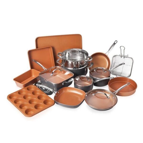 Gotham Steel 20 Piece Nonstick Cookware and Bakeware Set, Stay Cool Handles, Oven & Dishwasher Safe - Image 4