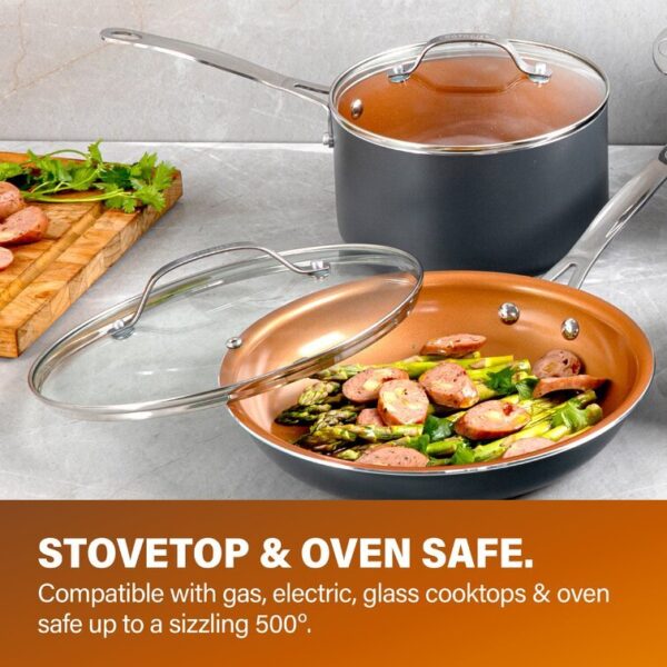 Gotham Steel 20 Piece Nonstick Cookware and Bakeware Set, Stay Cool Handles, Oven & Dishwasher Safe - Image 5