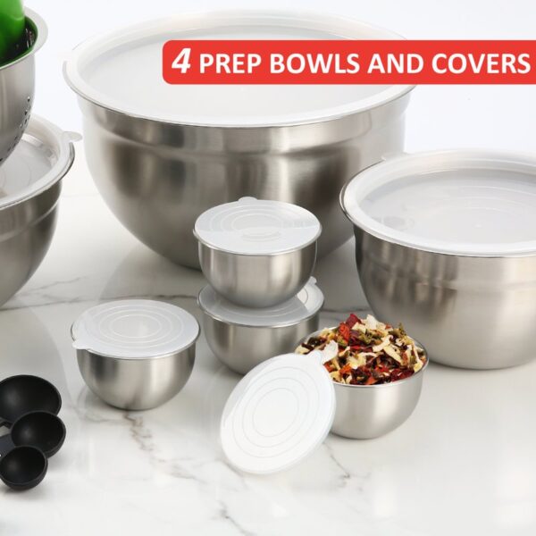 Stainless Steel 23 Piece Nested Mixing Bowl Set - Image 6