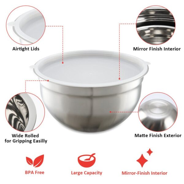 Stainless Steel 23 Piece Nested Mixing Bowl Set - Image 8