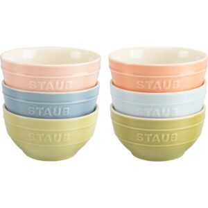 Staub Ceramic 6-Piece Small Universal Bowl Macaron Pastel Colors