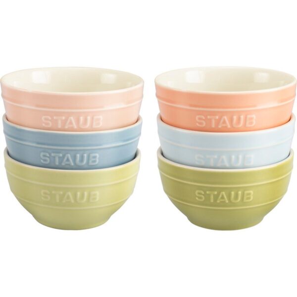 Staub Ceramic 6-Piece Small Universal Bowl Macaron Pastel Colors