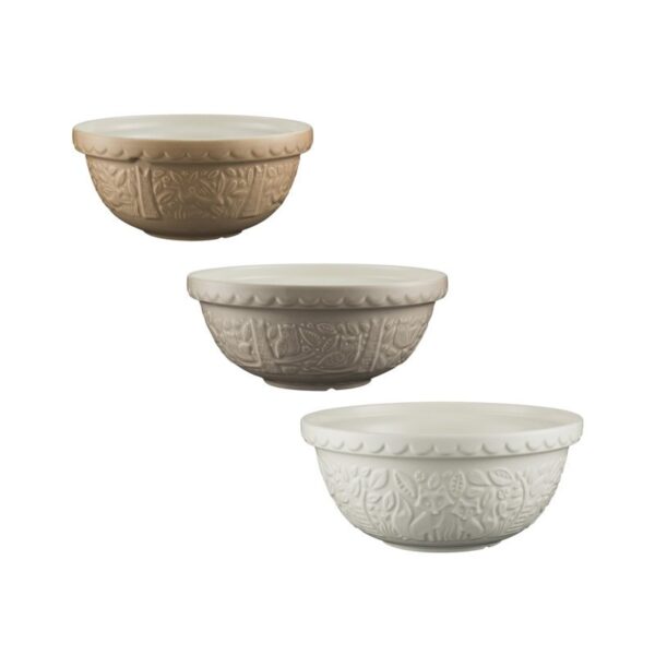 In The Forest Earthenware 3 Piece Mixing Bowl Set - Image 3