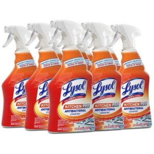 LYSOL Brand Kitchen Pro Antibacterial Cleaner, Citrus Scent, 22 oz Spray Bottle, 9/Carton (79556)