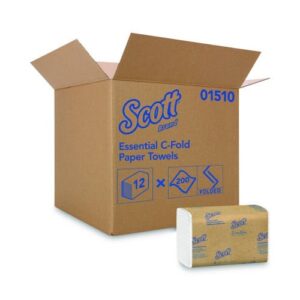 Scott Essential C-Fold Towels for Business, Absorbency Pockets, 1-Ply, 10.13 x 13.15, White, 200/Pack, 12 Packs/Carton (01510)